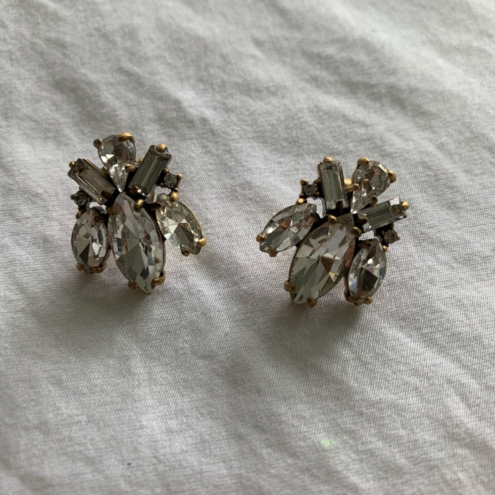 JCrew clear gemstone stud earrings